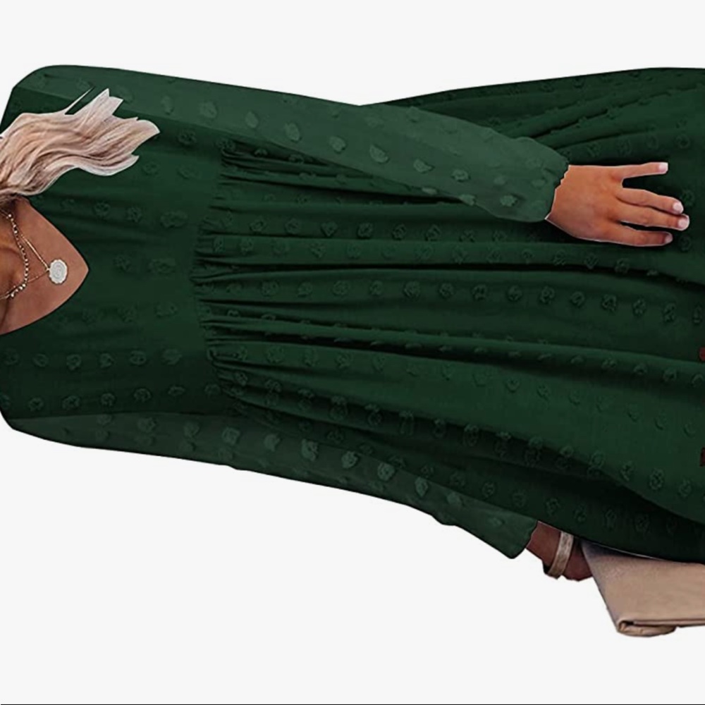 Hunter green long sleeve dress